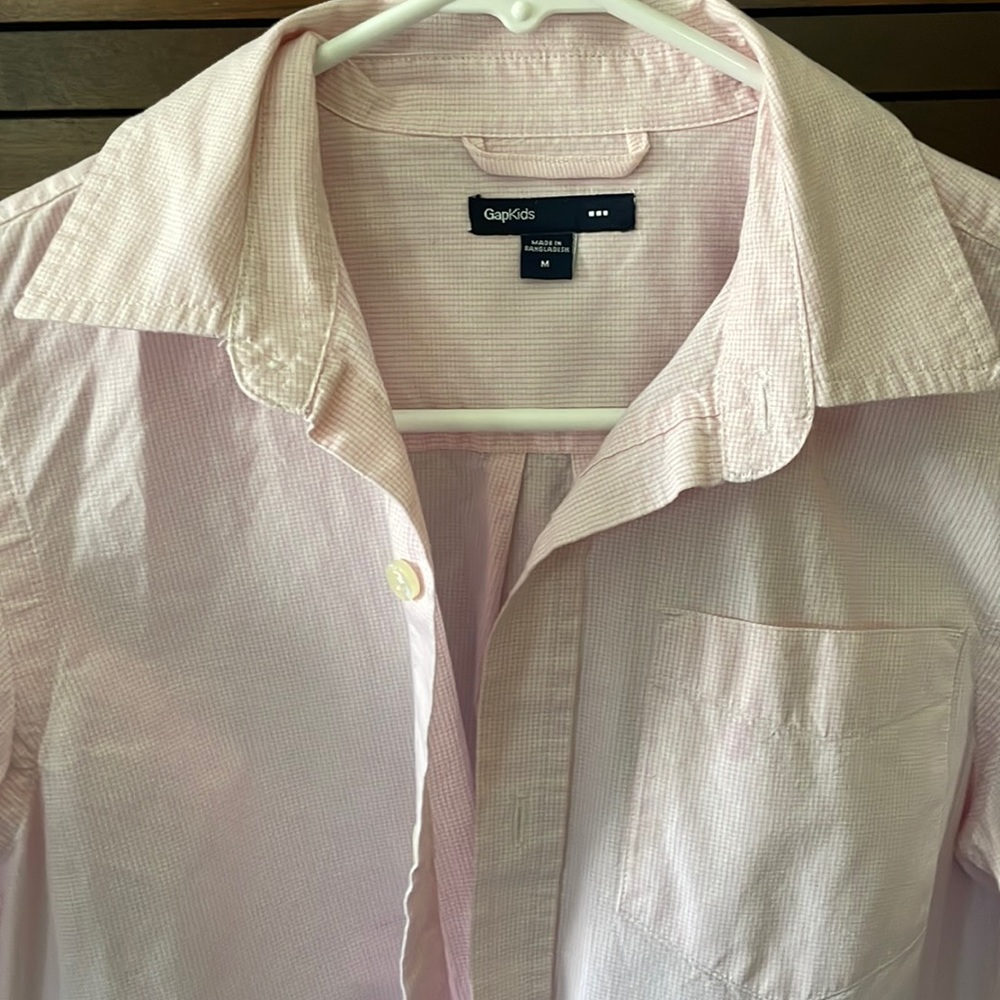 Pink boys button down shirt
